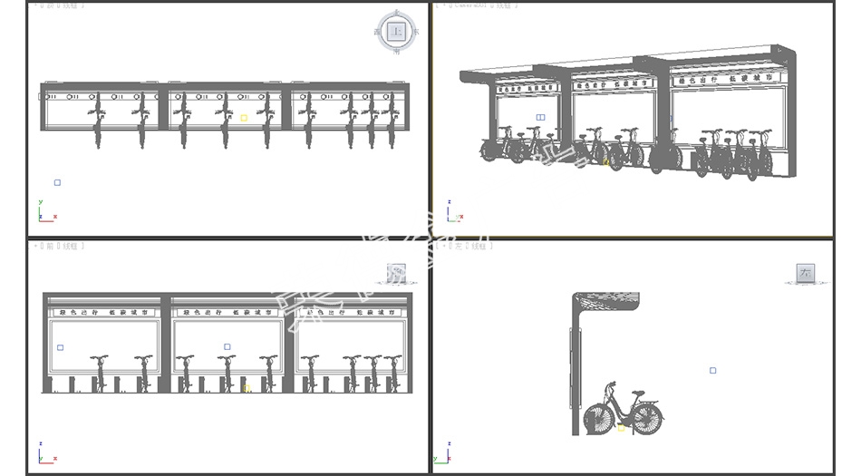 公共自行車棚線框圖